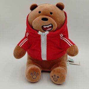 We Bare Bears Grizzly with Red Jacket Plush Miniso NWT